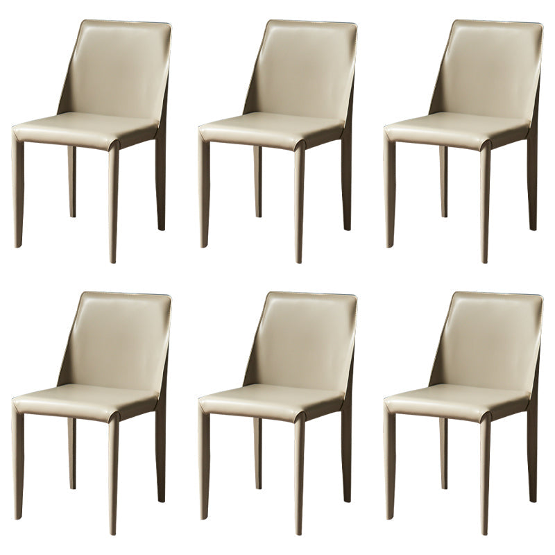 Leather Designer Style Home Chair Matte Finish Parsons Dining Side Chair Light Gray 6 Piece Set Clearhalo ' kitchen&dining_furn' 'Dining Chairs' 'Dining Tables & Seating' 'dining_chair' 'furn' 'furn_dining_chair' 'Furniture' 'furniture_dining_chair' 'Kitchen & Dining Furniture' 'kitchen' 3852458