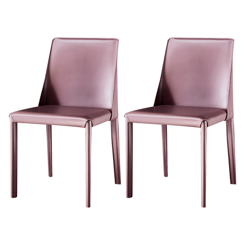 Leather Designer Style Home Chair Matte Finish Parsons Dining Side Chair Pink 2 Piece Set Clearhalo ' kitchen&dining_furn' 'Dining Chairs' 'Dining Tables & Seating' 'dining_chair' 'furn' 'furn_dining_chair' 'Furniture' 'furniture_dining_chair' 'Kitchen & Dining Furniture' 'kitchen' 3852460