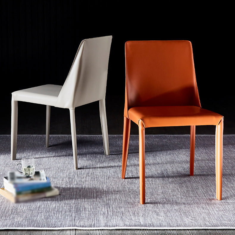 Leather Designer Style Home Chair Matte Finish Parsons Dining Side Chair Clearhalo ' kitchen&dining_furn' 'Dining Chairs' 'Dining Tables & Seating' 'dining_chair' 'furn' 'furn_dining_chair' 'Furniture' 'furniture_dining_chair' 'Kitchen & Dining Furniture' 'kitchen' 3852463