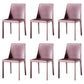 Leather Designer Style Home Chair Matte Finish Parsons Dining Side Chair Pink 6 Piece Set Clearhalo ' kitchen&dining_furn' 'Dining Chairs' 'Dining Tables & Seating' 'dining_chair' 'furn' 'furn_dining_chair' 'Furniture' 'furniture_dining_chair' 'Kitchen & Dining Furniture' 'kitchen' 3852464