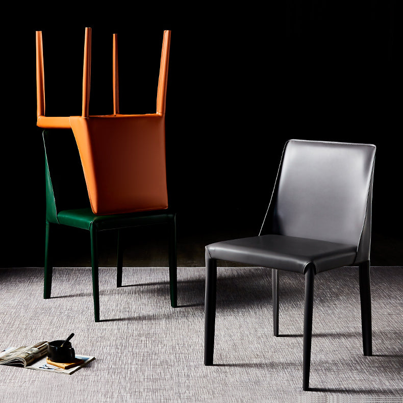 Leather Designer Style Home Chair Matte Finish Parsons Dining Side Chair Clearhalo ' kitchen&dining_furn' 'Dining Chairs' 'Dining Tables & Seating' 'dining_chair' 'furn' 'furn_dining_chair' 'Furniture' 'furniture_dining_chair' 'Kitchen & Dining Furniture' 'kitchen' 3852465