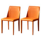 Leather Designer Style Home Chair Matte Finish Parsons Dining Side Chair Orange 2 Piece Set Clearhalo ' kitchen&dining_furn' 'Dining Chairs' 'Dining Tables & Seating' 'dining_chair' 'furn' 'furn_dining_chair' 'Furniture' 'furniture_dining_chair' 'Kitchen & Dining Furniture' 'kitchen' 3852466