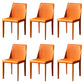 Leather Designer Style Home Chair Matte Finish Parsons Dining Side Chair Orange 6 Piece Set Clearhalo ' kitchen&dining_furn' 'Dining Chairs' 'Dining Tables & Seating' 'dining_chair' 'furn' 'furn_dining_chair' 'Furniture' 'furniture_dining_chair' 'Kitchen & Dining Furniture' 'kitchen' 3852468