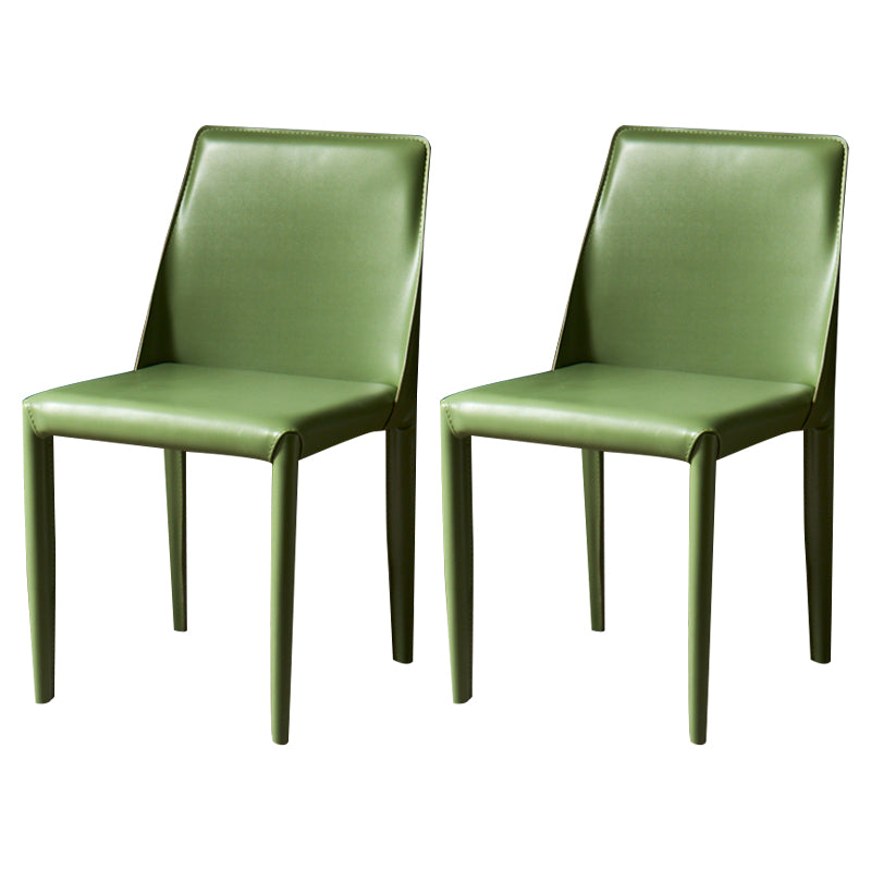 Leather Designer Style Home Chair Matte Finish Parsons Dining Side Chair Green 2 Piece Set Clearhalo ' kitchen&dining_furn' 'Dining Chairs' 'Dining Tables & Seating' 'dining_chair' 'furn' 'furn_dining_chair' 'Furniture' 'furniture_dining_chair' 'Kitchen & Dining Furniture' 'kitchen' 3852472