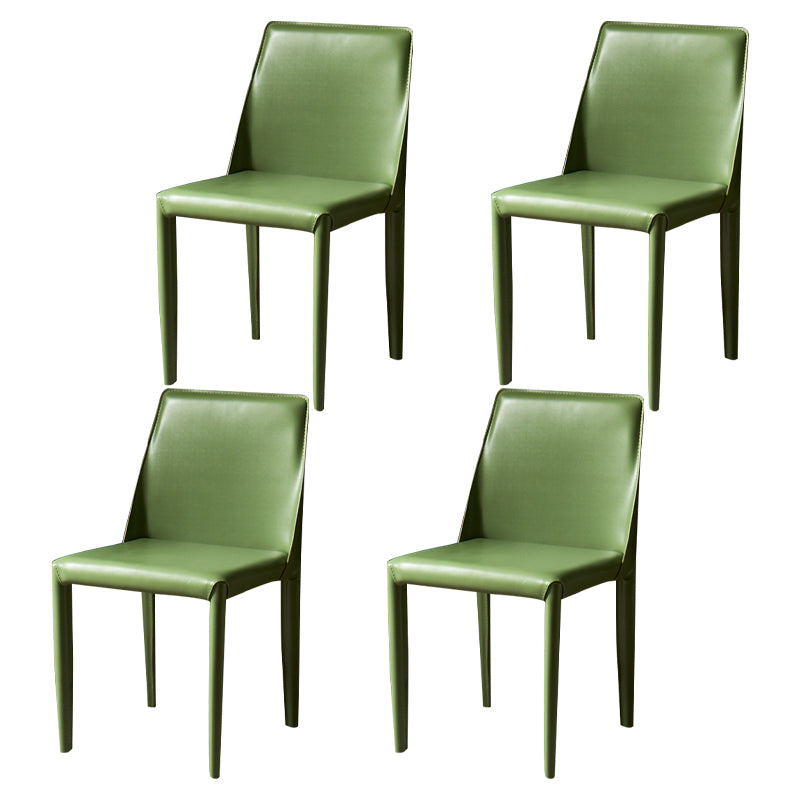 Leather Designer Style Home Chair Matte Finish Parsons Dining Side Chair Green 4 Piece Set Clearhalo ' kitchen&dining_furn' 'Dining Chairs' 'Dining Tables & Seating' 'dining_chair' 'furn' 'furn_dining_chair' 'Furniture' 'furniture_dining_chair' 'Kitchen & Dining Furniture' 'kitchen' 3852473
