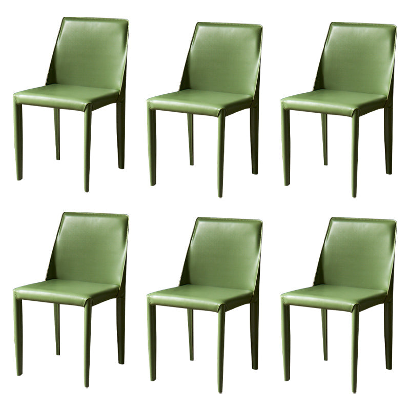 Leather Designer Style Home Chair Matte Finish Parsons Dining Side Chair Green 6 Piece Set Clearhalo ' kitchen&dining_furn' 'Dining Chairs' 'Dining Tables & Seating' 'dining_chair' 'furn' 'furn_dining_chair' 'Furniture' 'furniture_dining_chair' 'Kitchen & Dining Furniture' 'kitchen' 3852474