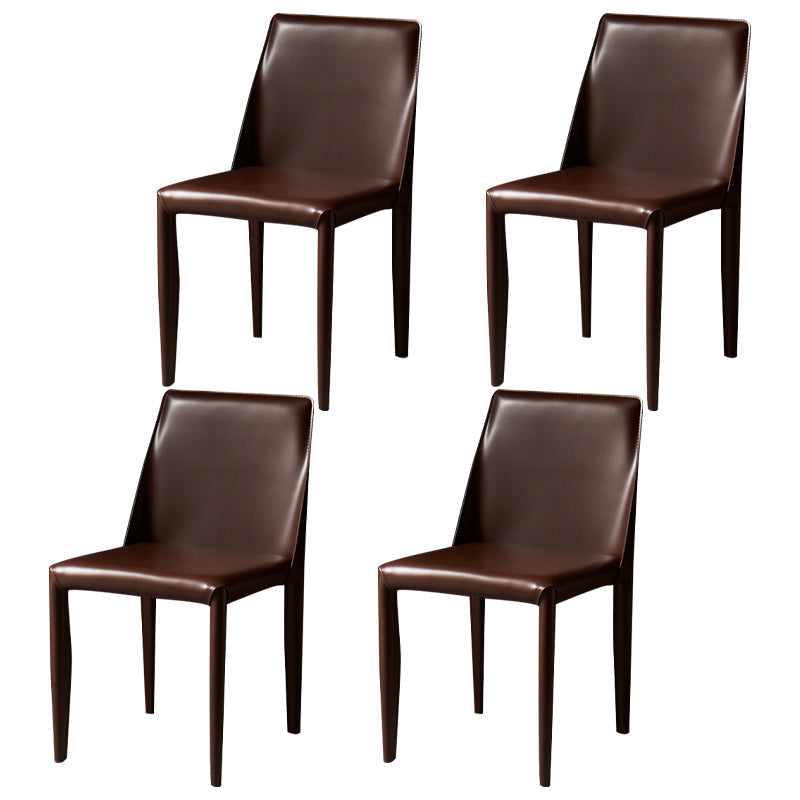 Leather Designer Style Home Chair Matte Finish Parsons Dining Side Chair Khaki 4 Piece Set Clearhalo ' kitchen&dining_furn' 'Dining Chairs' 'Dining Tables & Seating' 'dining_chair' 'furn' 'furn_dining_chair' 'Furniture' 'furniture_dining_chair' 'Kitchen & Dining Furniture' 'kitchen' 3852476