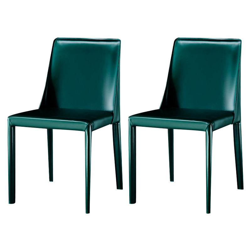 Leather Designer Style Home Chair Matte Finish Parsons Dining Side Chair Dark Green 2 Piece Set Clearhalo ' kitchen&dining_furn' 'Dining Chairs' 'Dining Tables & Seating' 'dining_chair' 'furn' 'furn_dining_chair' 'Furniture' 'furniture_dining_chair' 'Kitchen & Dining Furniture' 'kitchen' 3852478