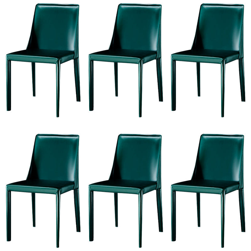 Leather Designer Style Home Chair Matte Finish Parsons Dining Side Chair Dark Green 6 Piece Set Clearhalo ' kitchen&dining_furn' 'Dining Chairs' 'Dining Tables & Seating' 'dining_chair' 'furn' 'furn_dining_chair' 'Furniture' 'furniture_dining_chair' 'Kitchen & Dining Furniture' 'kitchen' 3852480