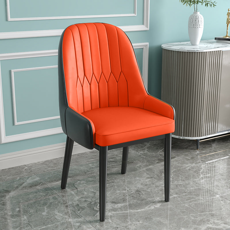 Metal Scandinavian Style Dining Chair Parsons Dining Side Chair for Restaurant Red-Black 1 Piece Clearhalo ' kitchen&dining_furn' 'Dining Chairs' 'Dining Tables & Seating' 'dining_chair' 'furn' 'furn_dining_chair' 'Furniture' 'furniture_dining_chair' 'Kitchen & Dining Furniture' 'kitchen' 3852482