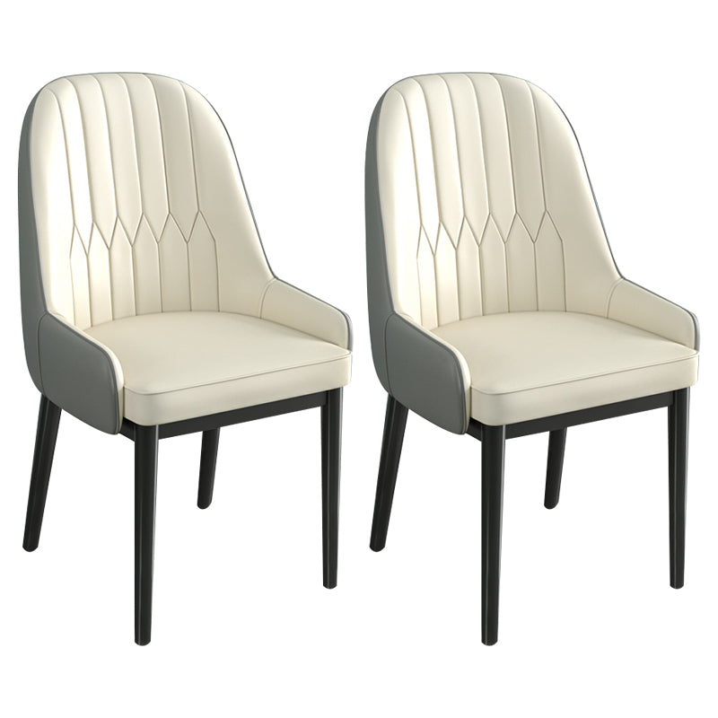 Metal Scandinavian Style Dining Chair Parsons Dining Side Chair for Restaurant Black White 2 Piece Set Clearhalo ' kitchen&dining_furn' 'Dining Chairs' 'Dining Tables & Seating' 'dining_chair' 'furn' 'furn_dining_chair' 'Furniture' 'furniture_dining_chair' 'Kitchen & Dining Furniture' 'kitchen' 3852496