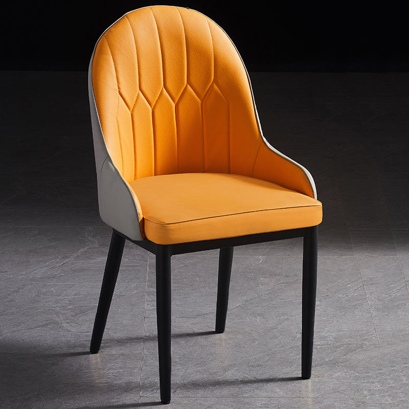 Metal Scandinavian Style Dining Chair Parsons Dining Side Chair for Restaurant Orange Red 1 Piece Clearhalo ' kitchen&dining_furn' 'Dining Chairs' 'Dining Tables & Seating' 'dining_chair' 'furn' 'furn_dining_chair' 'Furniture' 'furniture_dining_chair' 'Kitchen & Dining Furniture' 'kitchen' 3852499