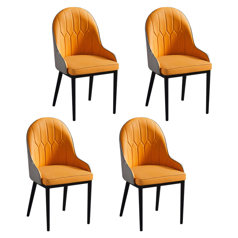 Metal Scandinavian Style Dining Chair Parsons Dining Side Chair for Restaurant Orange Red 4 Piece Set Clearhalo ' kitchen&dining_furn' 'Dining Chairs' 'Dining Tables & Seating' 'dining_chair' 'furn' 'furn_dining_chair' 'Furniture' 'furniture_dining_chair' 'Kitchen & Dining Furniture' 'kitchen' 3852504