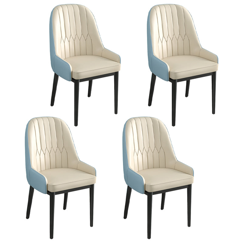 Metal Scandinavian Style Dining Chair Parsons Dining Side Chair for Restaurant Light Blue 4 Piece Set Clearhalo ' kitchen&dining_furn' 'Dining Chairs' 'Dining Tables & Seating' 'dining_chair' 'furn' 'furn_dining_chair' 'Furniture' 'furniture_dining_chair' 'Kitchen & Dining Furniture' 'kitchen' 3852508