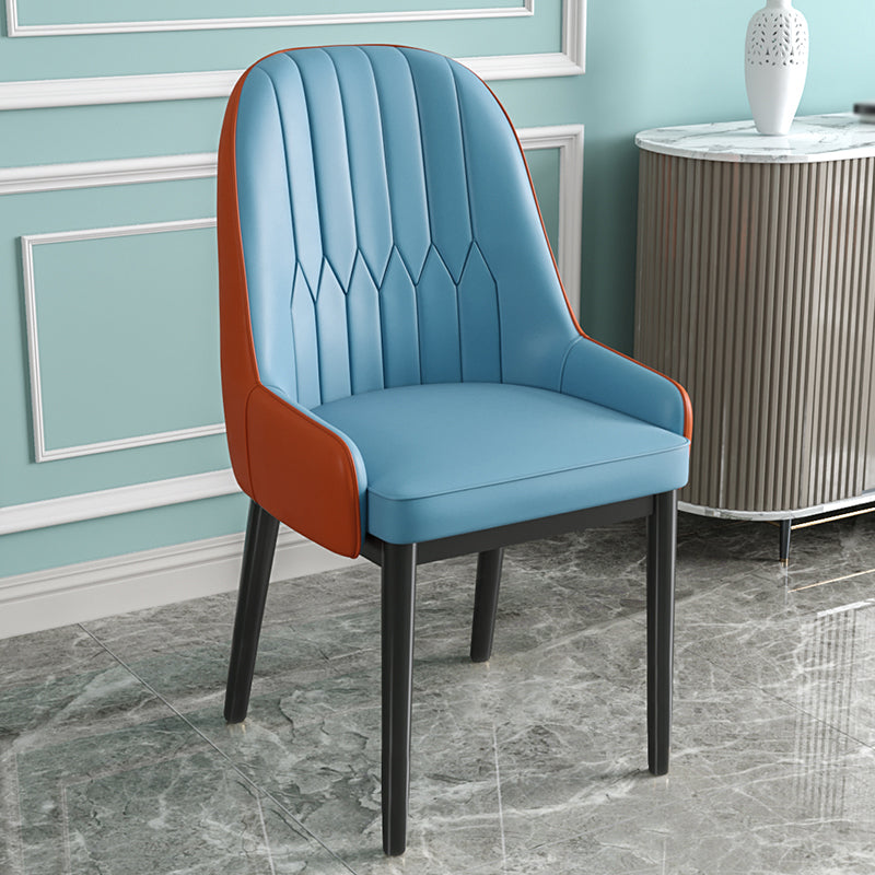 Metal Scandinavian Style Dining Chair Parsons Dining Side Chair for Restaurant Sky Blue 1 Piece Clearhalo ' kitchen&dining_furn' 'Dining Chairs' 'Dining Tables & Seating' 'dining_chair' 'furn' 'furn_dining_chair' 'Furniture' 'furniture_dining_chair' 'Kitchen & Dining Furniture' 'kitchen' 3852509