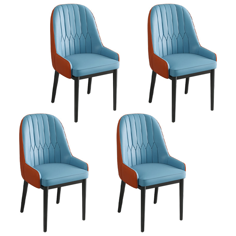 Metal Scandinavian Style Dining Chair Parsons Dining Side Chair for Restaurant Sky Blue 4 Piece Set Clearhalo ' kitchen&dining_furn' 'Dining Chairs' 'Dining Tables & Seating' 'dining_chair' 'furn' 'furn_dining_chair' 'Furniture' 'furniture_dining_chair' 'Kitchen & Dining Furniture' 'kitchen' 3852511