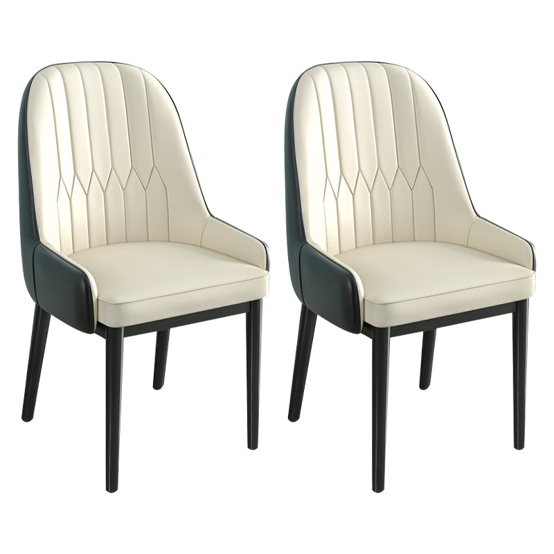 Metal Scandinavian Style Dining Chair Parsons Dining Side Chair for Restaurant White-Black 2 Piece Set Clearhalo ' kitchen&dining_furn' 'Dining Chairs' 'Dining Tables & Seating' 'dining_chair' 'furn' 'furn_dining_chair' 'Furniture' 'furniture_dining_chair' 'Kitchen & Dining Furniture' 'kitchen' 3852516