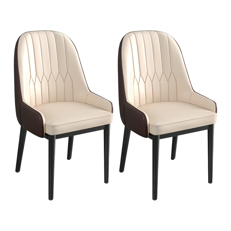 Metal Scandinavian Style Dining Chair Parsons Dining Side Chair for Restaurant Off-White 2 Piece Set Clearhalo ' kitchen&dining_furn' 'Dining Chairs' 'Dining Tables & Seating' 'dining_chair' 'furn' 'furn_dining_chair' 'Furniture' 'furniture_dining_chair' 'Kitchen & Dining Furniture' 'kitchen' 3852522