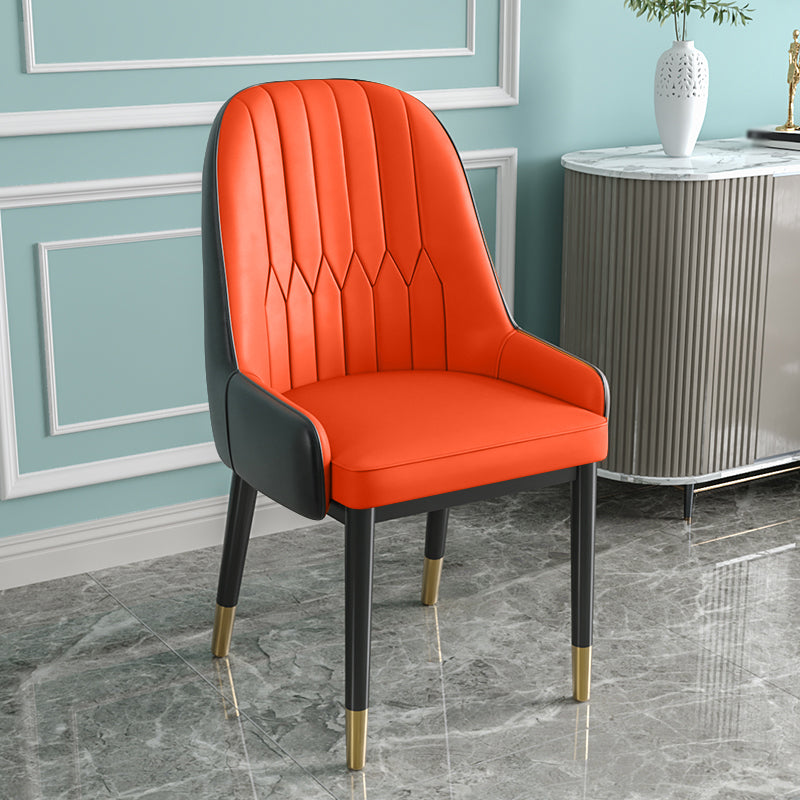 Metal Scandinavian Style Dining Chair Parsons Dining Side Chair for Restaurant Red 1 Piece Clearhalo ' kitchen&dining_furn' 'Dining Chairs' 'Dining Tables & Seating' 'dining_chair' 'furn' 'furn_dining_chair' 'Furniture' 'furniture_dining_chair' 'Kitchen & Dining Furniture' 'kitchen' 3852527