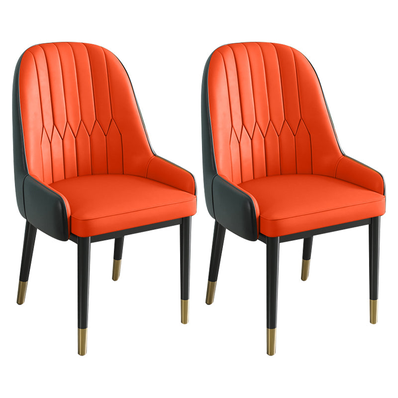 Metal Scandinavian Style Dining Chair Parsons Dining Side Chair for Restaurant Red 2 Piece Set Clearhalo ' kitchen&dining_furn' 'Dining Chairs' 'Dining Tables & Seating' 'dining_chair' 'furn' 'furn_dining_chair' 'Furniture' 'furniture_dining_chair' 'Kitchen & Dining Furniture' 'kitchen' 3852528
