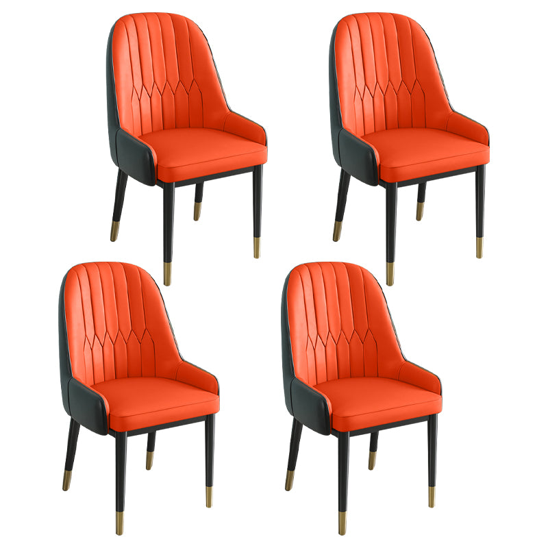 Metal Scandinavian Style Dining Chair Parsons Dining Side Chair for Restaurant Red 4 Piece Set Clearhalo ' kitchen&dining_furn' 'Dining Chairs' 'Dining Tables & Seating' 'dining_chair' 'furn' 'furn_dining_chair' 'Furniture' 'furniture_dining_chair' 'Kitchen & Dining Furniture' 'kitchen' 3852529