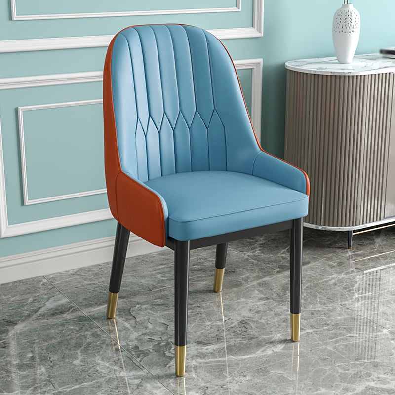 Metal Scandinavian Style Dining Chair Parsons Dining Side Chair for Restaurant Blue 1 Piece Clearhalo ' kitchen&dining_furn' 'Dining Chairs' 'Dining Tables & Seating' 'dining_chair' 'furn' 'furn_dining_chair' 'Furniture' 'furniture_dining_chair' 'Kitchen & Dining Furniture' 'kitchen' 3852530