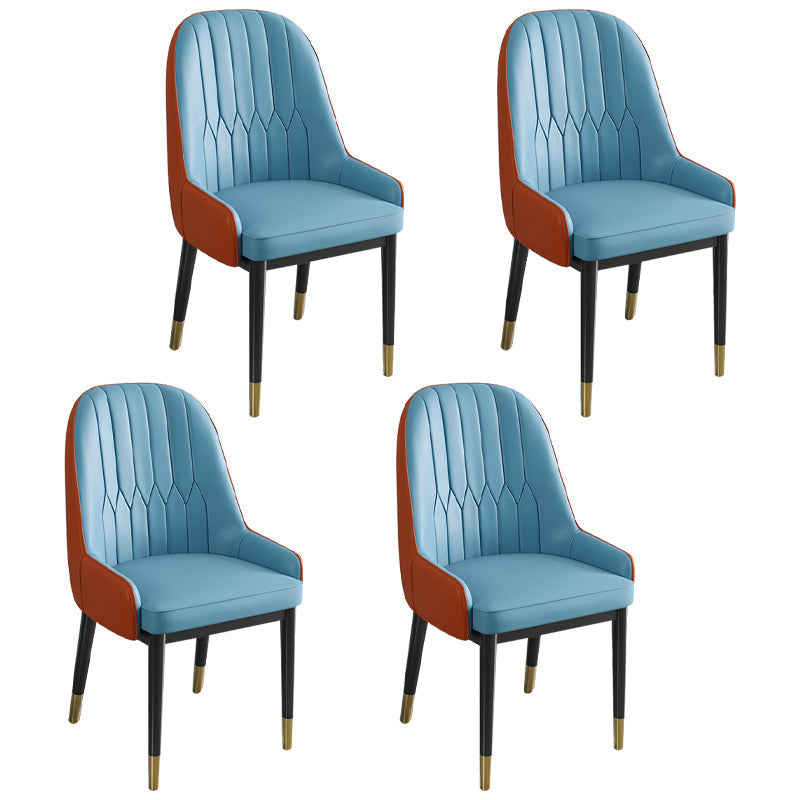 Metal Scandinavian Style Dining Chair Parsons Dining Side Chair for Restaurant Blue 4 Piece Set Clearhalo ' kitchen&dining_furn' 'Dining Chairs' 'Dining Tables & Seating' 'dining_chair' 'furn' 'furn_dining_chair' 'Furniture' 'furniture_dining_chair' 'Kitchen & Dining Furniture' 'kitchen' 3852532