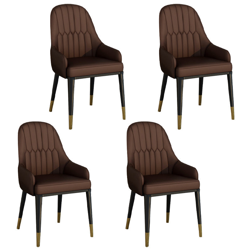 Metal Scandinavian Style Dining Chair Parsons Dining Side Chair for Restaurant Coffee 4 Piece Set Clearhalo ' kitchen&dining_furn' 'Dining Chairs' 'Dining Tables & Seating' 'dining_chair' 'furn' 'furn_dining_chair' 'Furniture' 'furniture_dining_chair' 'Kitchen & Dining Furniture' 'kitchen' 3852535