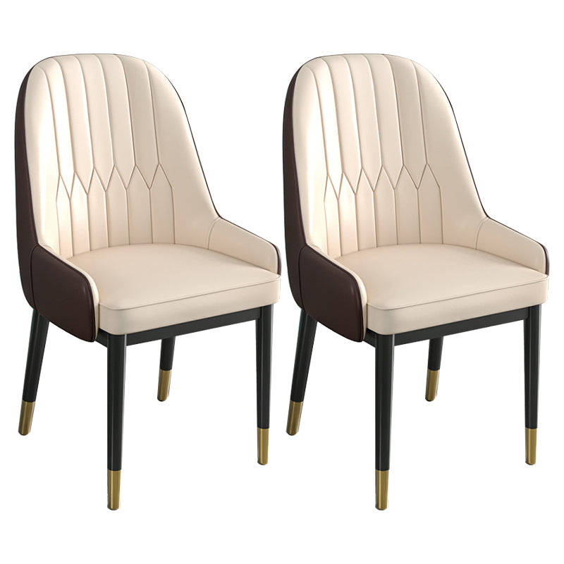 Metal Scandinavian Style Dining Chair Parsons Dining Side Chair for Restaurant Dark Brown 2 Piece Set Clearhalo ' kitchen&dining_furn' 'Dining Chairs' 'Dining Tables & Seating' 'dining_chair' 'furn' 'furn_dining_chair' 'Furniture' 'furniture_dining_chair' 'Kitchen & Dining Furniture' 'kitchen' 3852537