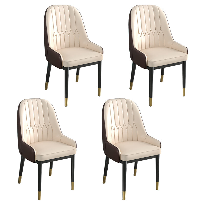 Metal Scandinavian Style Dining Chair Parsons Dining Side Chair for Restaurant Dark Brown 4 Piece Set Clearhalo ' kitchen&dining_furn' 'Dining Chairs' 'Dining Tables & Seating' 'dining_chair' 'furn' 'furn_dining_chair' 'Furniture' 'furniture_dining_chair' 'Kitchen & Dining Furniture' 'kitchen' 3852538