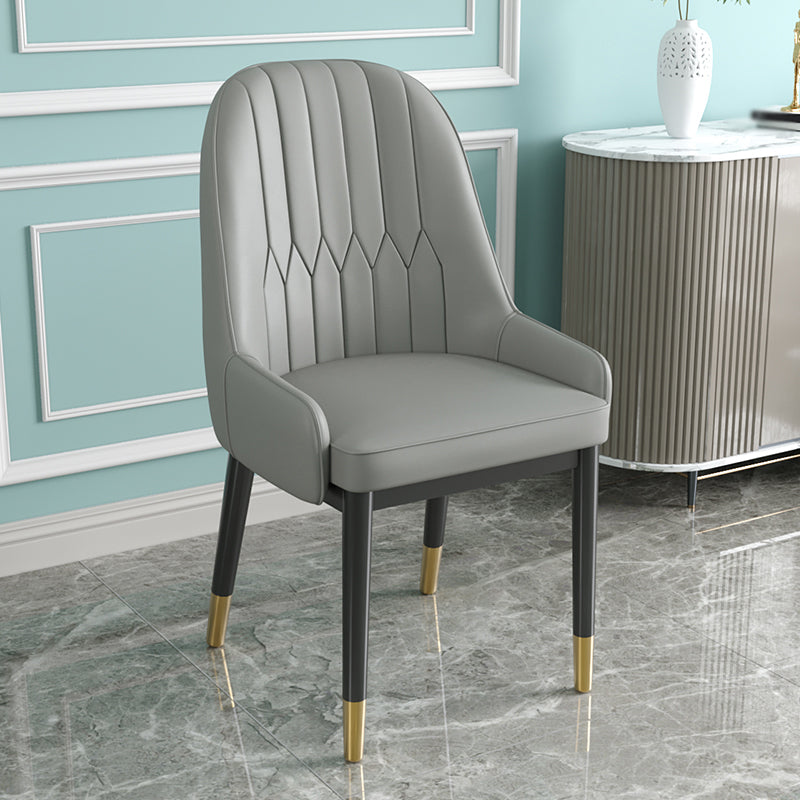 Metal Scandinavian Style Dining Chair Parsons Dining Side Chair for Restaurant Grey 1 Piece Clearhalo ' kitchen&dining_furn' 'Dining Chairs' 'Dining Tables & Seating' 'dining_chair' 'furn' 'furn_dining_chair' 'Furniture' 'furniture_dining_chair' 'Kitchen & Dining Furniture' 'kitchen' 3852542