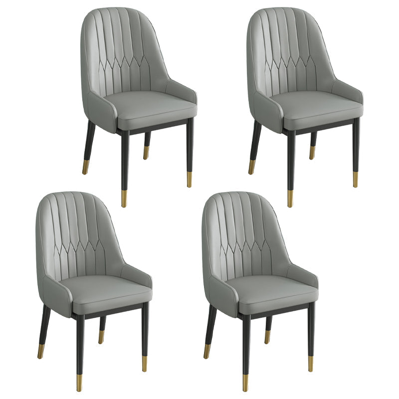 Metal Scandinavian Style Dining Chair Parsons Dining Side Chair for Restaurant Grey 4 Piece Set Clearhalo ' kitchen&dining_furn' 'Dining Chairs' 'Dining Tables & Seating' 'dining_chair' 'furn' 'furn_dining_chair' 'Furniture' 'furniture_dining_chair' 'Kitchen & Dining Furniture' 'kitchen' 3852544