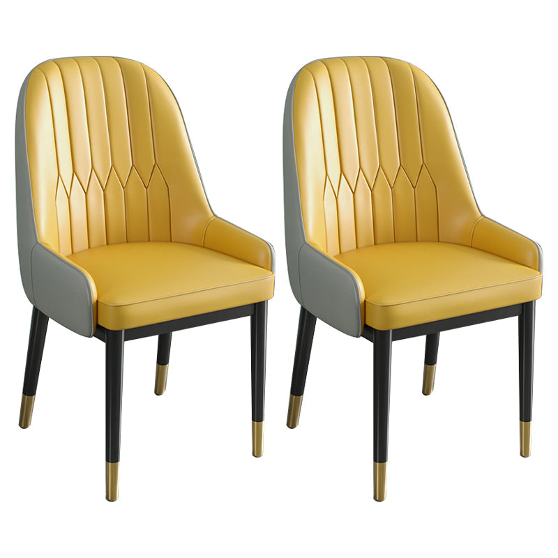 Metal Scandinavian Style Dining Chair Parsons Dining Side Chair for Restaurant Yellow 2 Piece Set Clearhalo ' kitchen&dining_furn' 'Dining Chairs' 'Dining Tables & Seating' 'dining_chair' 'furn' 'furn_dining_chair' 'Furniture' 'furniture_dining_chair' 'Kitchen & Dining Furniture' 'kitchen' 3852546