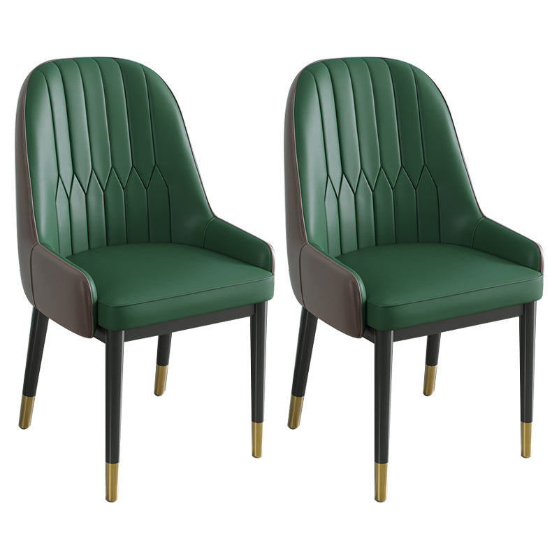 Metal Scandinavian Style Dining Chair Parsons Dining Side Chair for Restaurant Blackish Green 2 Piece Set Clearhalo ' kitchen&dining_furn' 'Dining Chairs' 'Dining Tables & Seating' 'dining_chair' 'furn' 'furn_dining_chair' 'Furniture' 'furniture_dining_chair' 'Kitchen & Dining Furniture' 'kitchen' 3852549