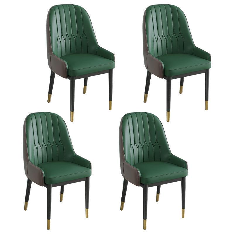 Metal Scandinavian Style Dining Chair Parsons Dining Side Chair for Restaurant Blackish Green 4 Piece Set Clearhalo ' kitchen&dining_furn' 'Dining Chairs' 'Dining Tables & Seating' 'dining_chair' 'furn' 'furn_dining_chair' 'Furniture' 'furniture_dining_chair' 'Kitchen & Dining Furniture' 'kitchen' 3852550