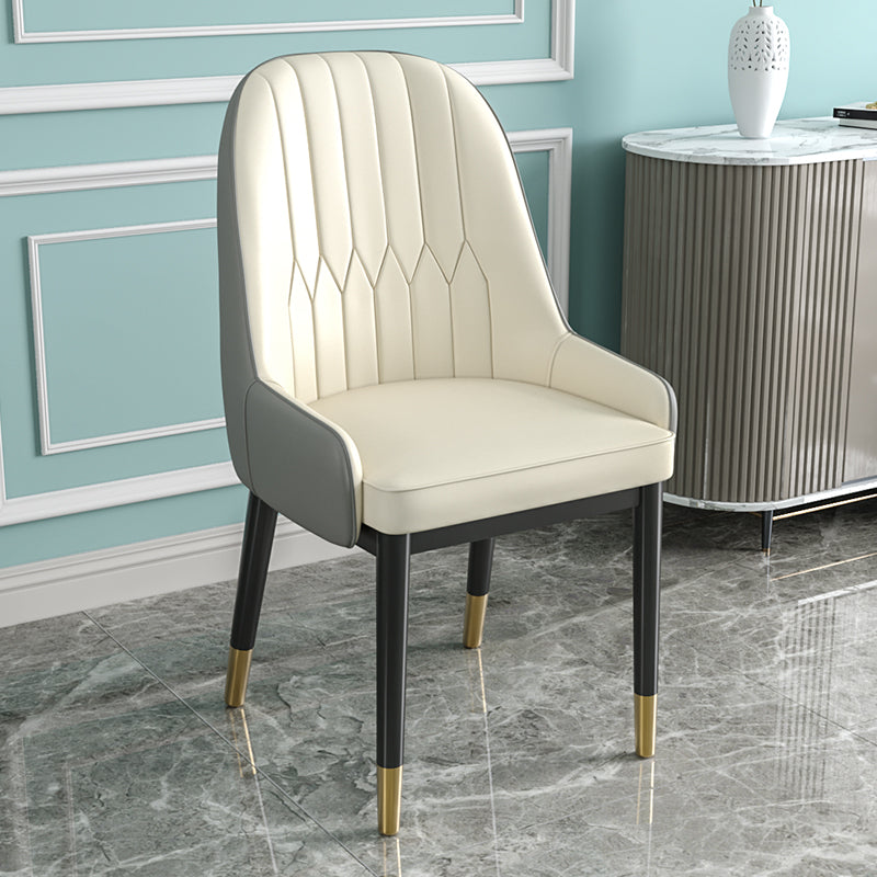 Metal Scandinavian Style Dining Chair Parsons Dining Side Chair for Restaurant Silver 1 Piece Clearhalo ' kitchen&dining_furn' 'Dining Chairs' 'Dining Tables & Seating' 'dining_chair' 'furn' 'furn_dining_chair' 'Furniture' 'furniture_dining_chair' 'Kitchen & Dining Furniture' 'kitchen' 3852551