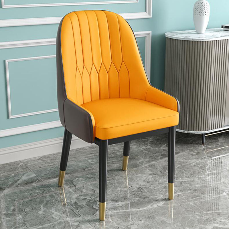 Metal Scandinavian Style Dining Chair Parsons Dining Side Chair for Restaurant Orange-Red 1 Piece Clearhalo ' kitchen&dining_furn' 'Dining Chairs' 'Dining Tables & Seating' 'dining_chair' 'furn' 'furn_dining_chair' 'Furniture' 'furniture_dining_chair' 'Kitchen & Dining Furniture' 'kitchen' 3852557