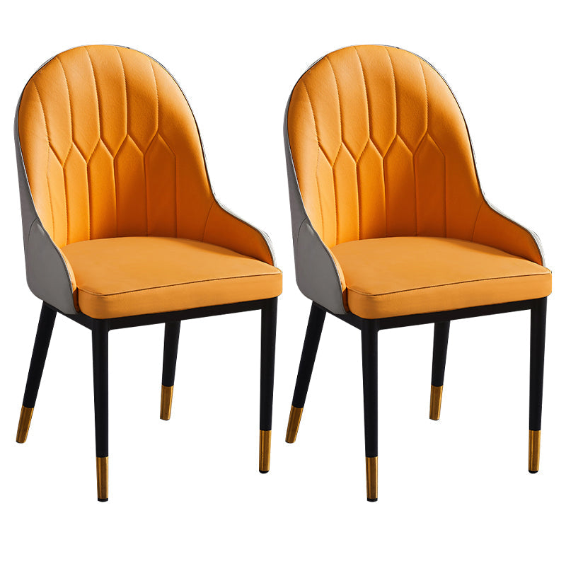 Metal Scandinavian Style Dining Chair Parsons Dining Side Chair for Restaurant Gold 2 Piece Set Clearhalo ' kitchen&dining_furn' 'Dining Chairs' 'Dining Tables & Seating' 'dining_chair' 'furn' 'furn_dining_chair' 'Furniture' 'furniture_dining_chair' 'Kitchen & Dining Furniture' 'kitchen' 3852564