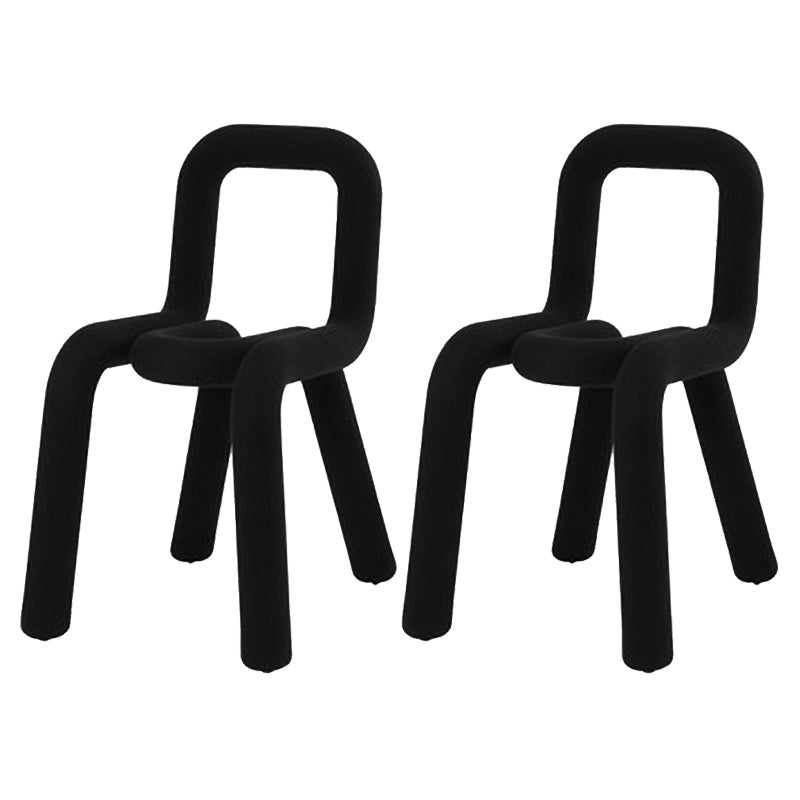 Velvet Designer Style Living Room Side Chair Matte Finish Open Back Dining Chair Black 2 Piece Set Clearhalo ' kitchen&dining_furn' 'Dining Chairs' 'Dining Tables & Seating' 'dining_chair' 'furn' 'furn_dining_chair' 'Furniture' 'furniture_dining_chair' 'Kitchen & Dining Furniture' 'kitchen' 3852569