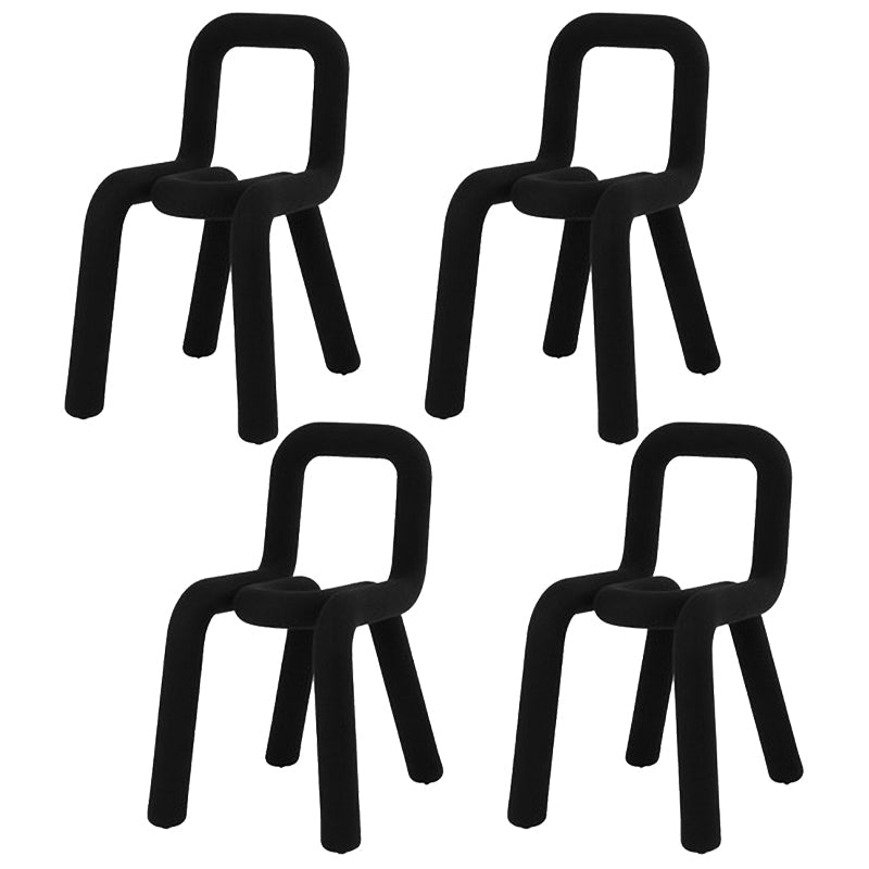 Velvet Designer Style Living Room Side Chair Matte Finish Open Back Dining Chair Black 4 Piece Set Clearhalo ' kitchen&dining_furn' 'Dining Chairs' 'Dining Tables & Seating' 'dining_chair' 'furn' 'furn_dining_chair' 'Furniture' 'furniture_dining_chair' 'Kitchen & Dining Furniture' 'kitchen' 3852571