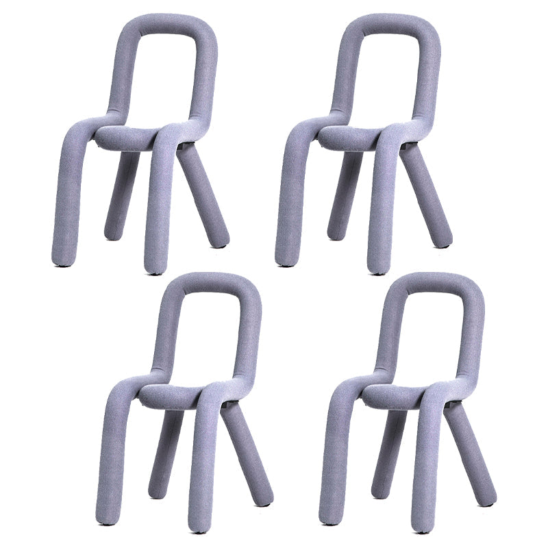 Velvet Designer Style Living Room Side Chair Matte Finish Open Back Dining Chair Dark Gray 4 Piece Set Clearhalo ' kitchen&dining_furn' 'Dining Chairs' 'Dining Tables & Seating' 'dining_chair' 'furn' 'furn_dining_chair' 'Furniture' 'furniture_dining_chair' 'Kitchen & Dining Furniture' 'kitchen' 3852576