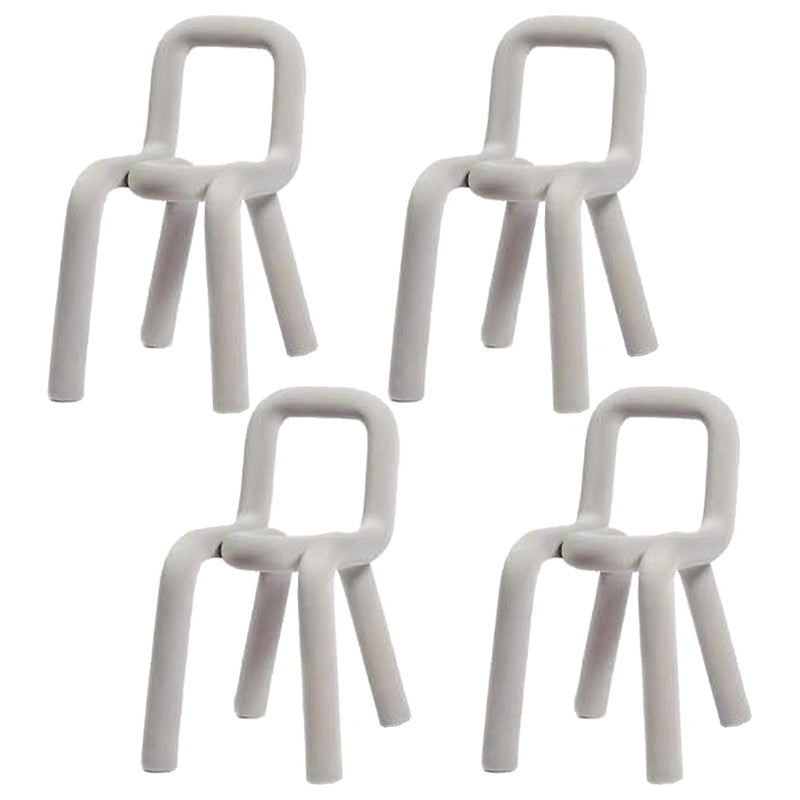 Velvet Designer Style Living Room Side Chair Matte Finish Open Back Dining Chair Light Gray 4 Piece Set Clearhalo ' kitchen&dining_furn' 'Dining Chairs' 'Dining Tables & Seating' 'dining_chair' 'furn' 'furn_dining_chair' 'Furniture' 'furniture_dining_chair' 'Kitchen & Dining Furniture' 'kitchen' 3852583