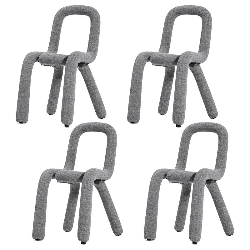 Velvet Designer Style Living Room Side Chair Matte Finish Open Back Dining Chair Silver 4 Piece Set Clearhalo ' kitchen&dining_furn' 'Dining Chairs' 'Dining Tables & Seating' 'dining_chair' 'furn' 'furn_dining_chair' 'Furniture' 'furniture_dining_chair' 'Kitchen & Dining Furniture' 'kitchen' 3852589