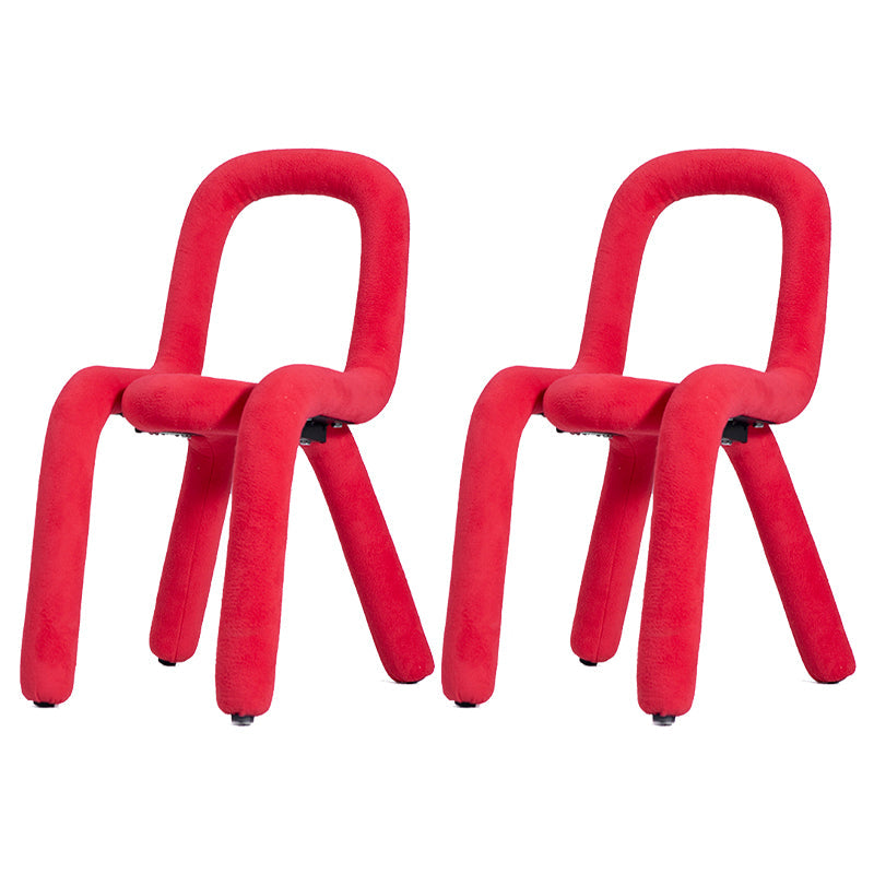 Velvet Designer Style Living Room Side Chair Matte Finish Open Back Dining Chair Red 2 Piece Set Clearhalo ' kitchen&dining_furn' 'Dining Chairs' 'Dining Tables & Seating' 'dining_chair' 'furn' 'furn_dining_chair' 'Furniture' 'furniture_dining_chair' 'Kitchen & Dining Furniture' 'kitchen' 3852594