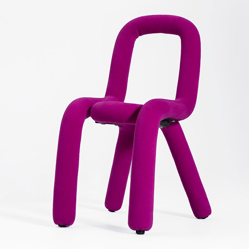 Velvet Designer Style Living Room Side Chair Matte Finish Open Back Dining Chair Purple-Red 1 Piece Clearhalo ' kitchen&dining_furn' 'Dining Chairs' 'Dining Tables & Seating' 'dining_chair' 'furn' 'furn_dining_chair' 'Furniture' 'furniture_dining_chair' 'Kitchen & Dining Furniture' 'kitchen' 3852605