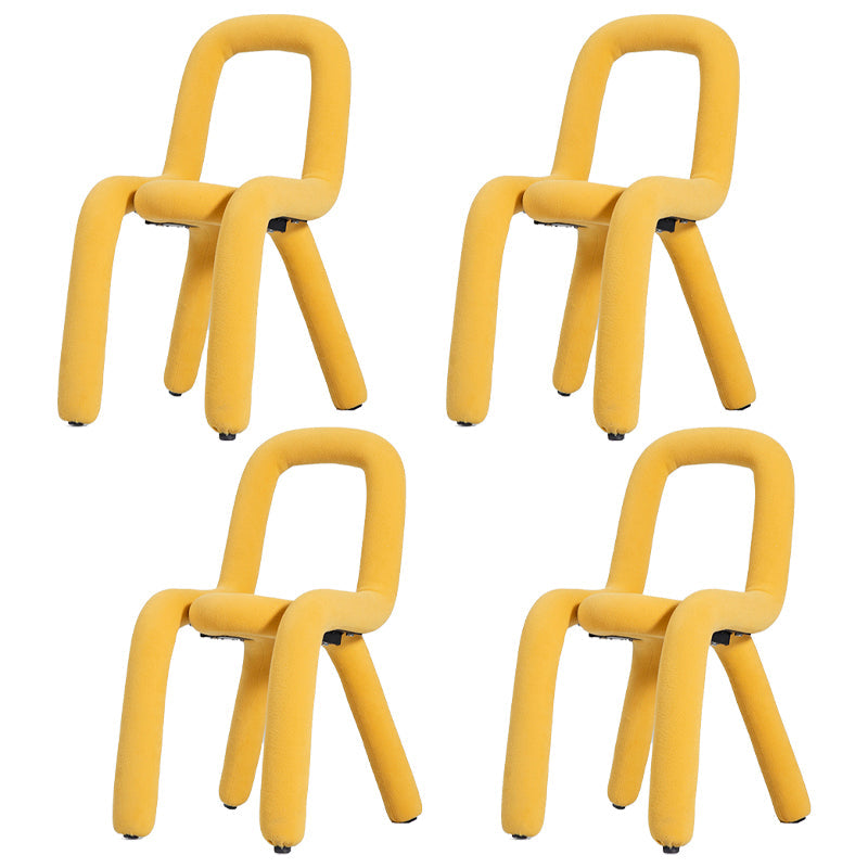 Velvet Designer Style Living Room Side Chair Matte Finish Open Back Dining Chair Ginger 4 Piece Set Clearhalo ' kitchen&dining_furn' 'Dining Chairs' 'Dining Tables & Seating' 'dining_chair' 'furn' 'furn_dining_chair' 'Furniture' 'furniture_dining_chair' 'Kitchen & Dining Furniture' 'kitchen' 3852616