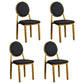 Scandinavian Home Side Chair Open Back Metal Upholstered Dining Side Chair Black 4 Piece Set Clearhalo ' kitchen&dining_furn' 'Dining Chairs' 'Dining Tables & Seating' 'dining_chair' 'furn' 'furn_dining_chair' 'Furniture' 'furniture_dining_chair' 'Kitchen & Dining Furniture' 'kitchen' 3852622