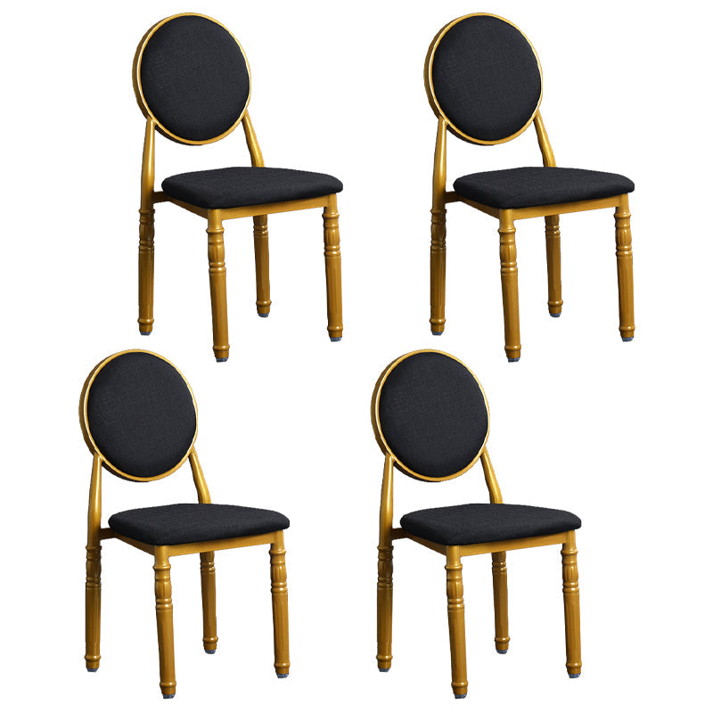 Scandinavian Home Side Chair Open Back Metal Upholstered Dining Side Chair Black 4 Piece Set Clearhalo ' kitchen&dining_furn' 'Dining Chairs' 'Dining Tables & Seating' 'dining_chair' 'furn' 'furn_dining_chair' 'Furniture' 'furniture_dining_chair' 'Kitchen & Dining Furniture' 'kitchen' 3852622