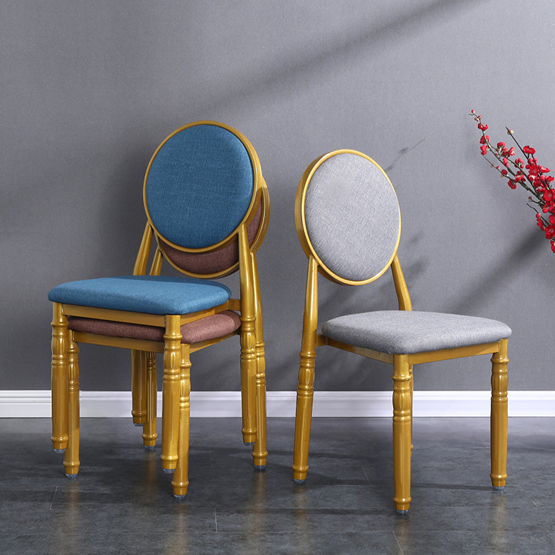 Scandinavian Home Side Chair Open Back Metal Upholstered Dining Side Chair Clearhalo ' kitchen&dining_furn' 'Dining Chairs' 'Dining Tables & Seating' 'dining_chair' 'furn' 'furn_dining_chair' 'Furniture' 'furniture_dining_chair' 'Kitchen & Dining Furniture' 'kitchen' 3852623