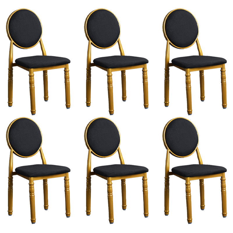 Scandinavian Home Side Chair Open Back Metal Upholstered Dining Side Chair Black 6 Piece Set Clearhalo ' kitchen&dining_furn' 'Dining Chairs' 'Dining Tables & Seating' 'dining_chair' 'furn' 'furn_dining_chair' 'Furniture' 'furniture_dining_chair' 'Kitchen & Dining Furniture' 'kitchen' 3852625